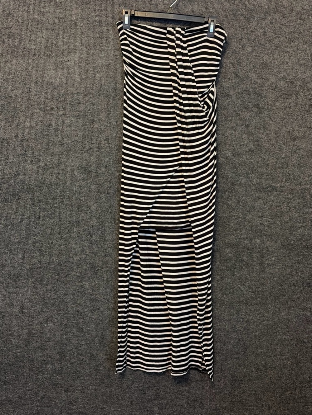 love J Black and White Striped Wrap Maxi Skirt